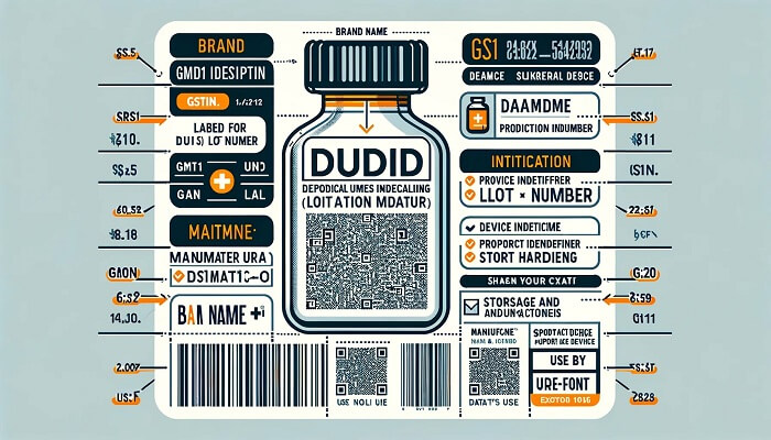 medicine labels and information marks