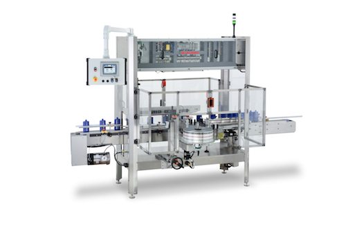 Quadrel labeling machine